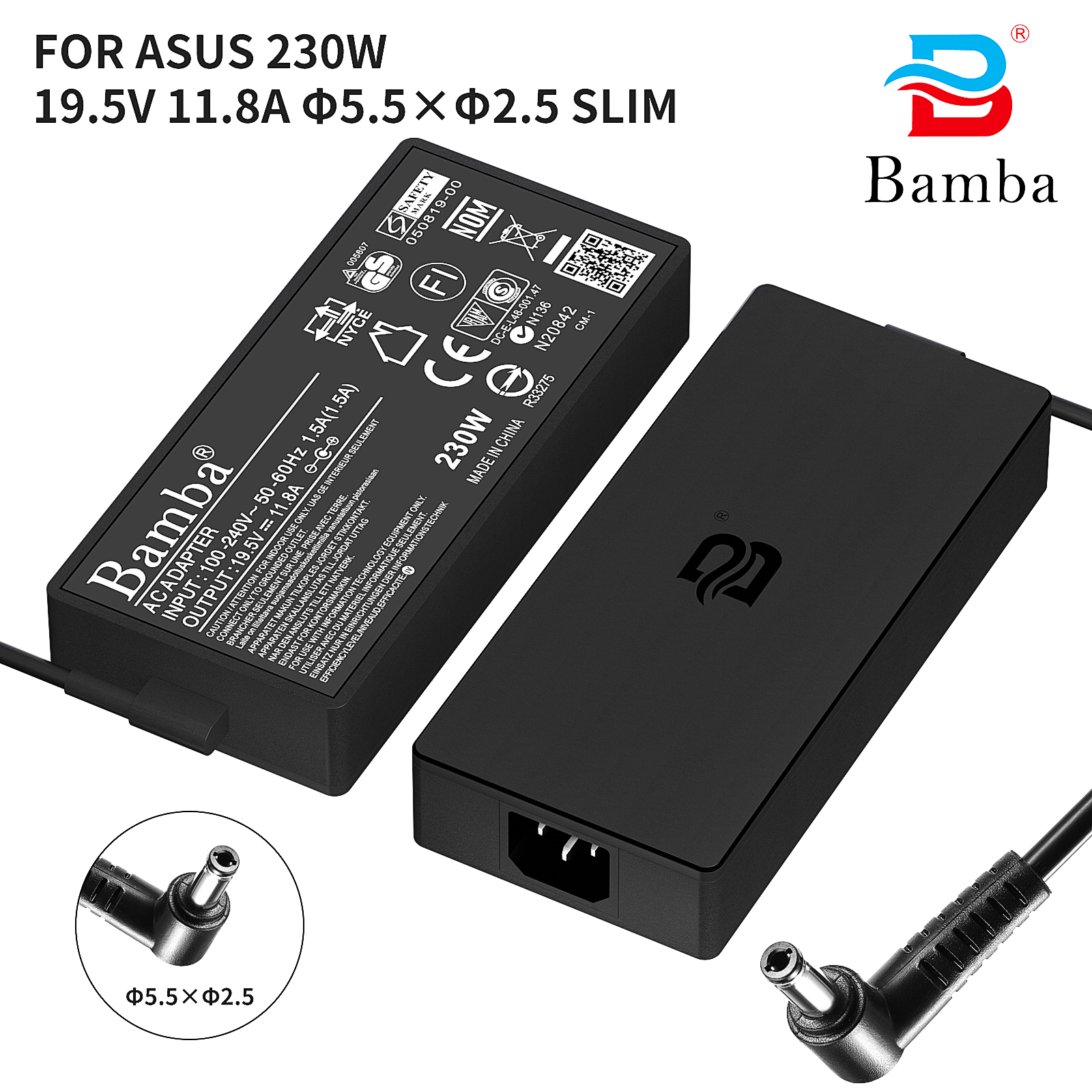 For ASUS 230W 19.5V 11.8A Φ5.5×Φ2.5 Slim (2)