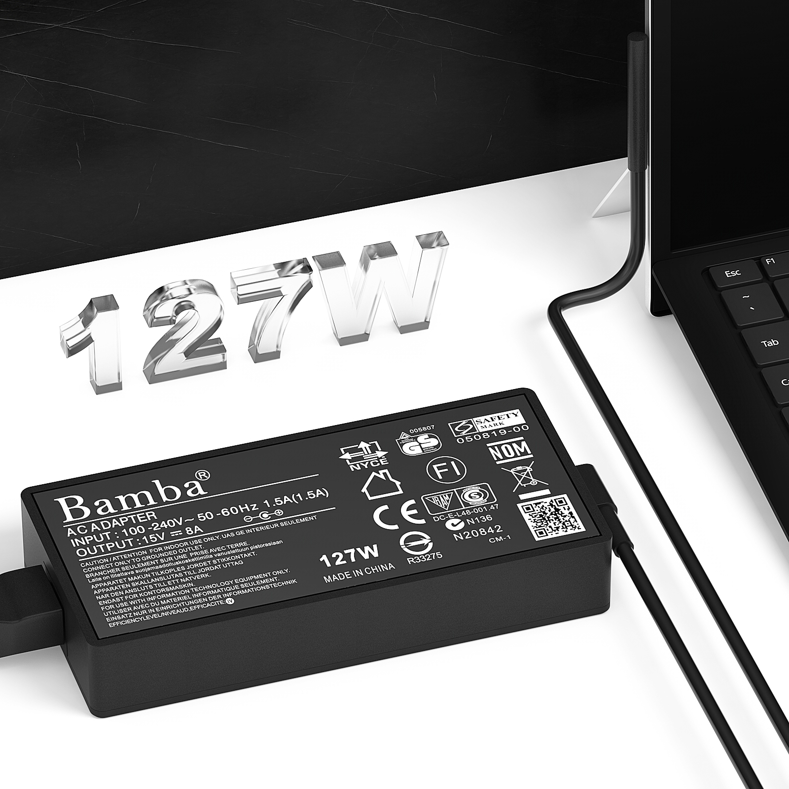 For MICROSOFT 127W 15V 8A BOOK 3 PIN(1)